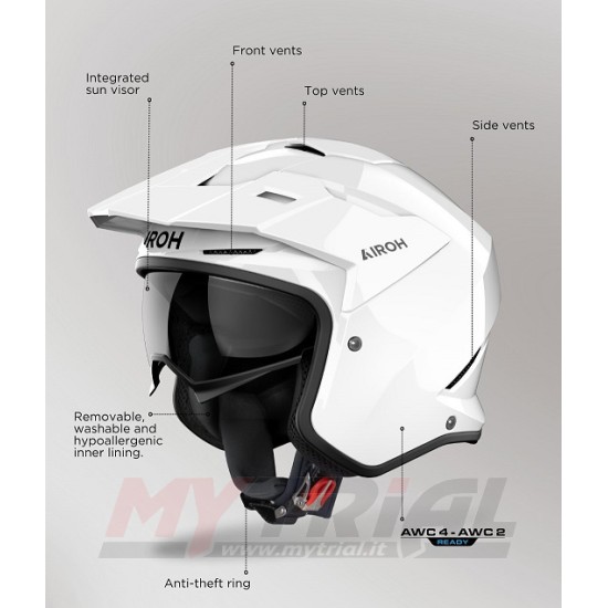 Casco AIROH KOMBAKT WHITE