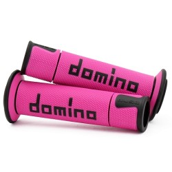 Manopole DOMINO RACING Forate (Fucsia - Nero) A450