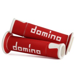 Manopole DOMINO RACING Forate (Rosso - Bianco) A450