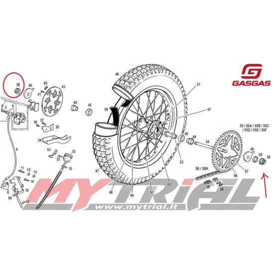 Dado Asse Ruota Posteriore GAS GAS 2002-2009