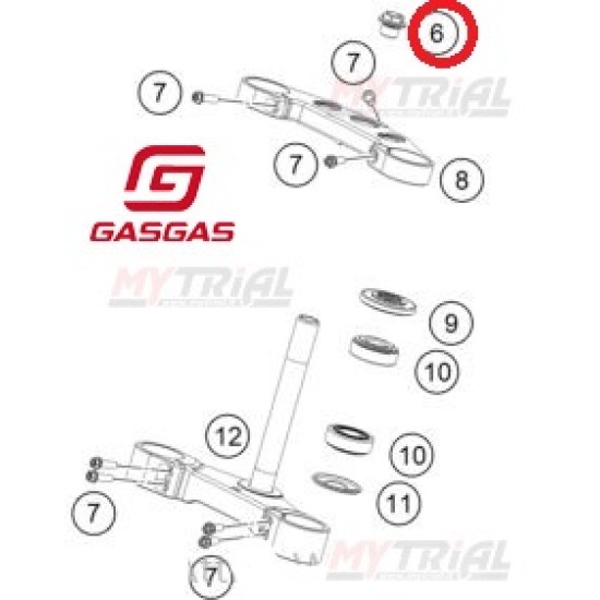 Piastra Forcelle Superiore Gas Gas GP 2023-24