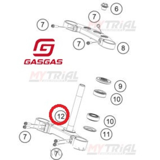 Piastra Forcelle Inferiore Gas Gas GP 2023-24