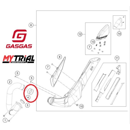 GAS GAS Exhaust Oring 2002-2024