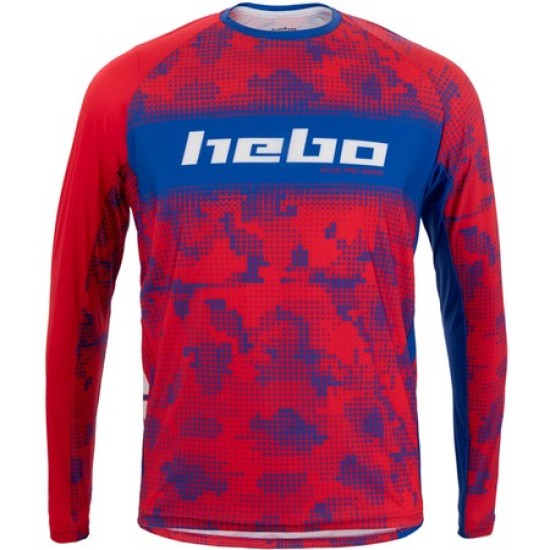 Completo Maglia e Pantalone HEBO RACE PRO (Rosso-Azzurro)