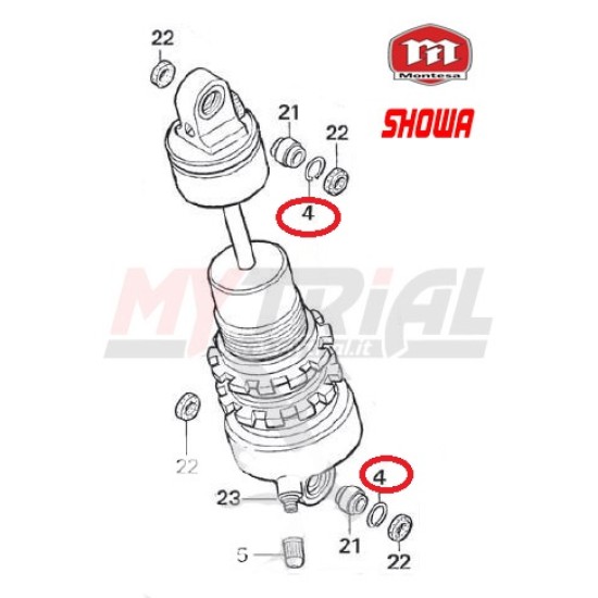 Anello Bloccaggio Boccola Ammortizzatore SHOWA (MONTESA)