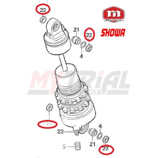 Paraolio Ammortizzatore SHOWA (MONTESA)