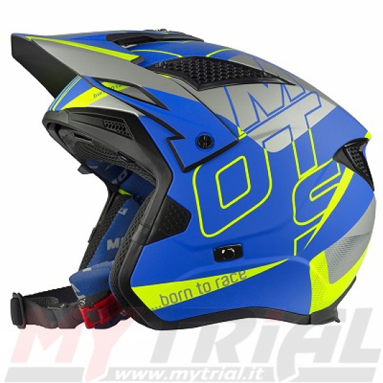 Casco MOTS UP (Azzurro-GialloFluo)