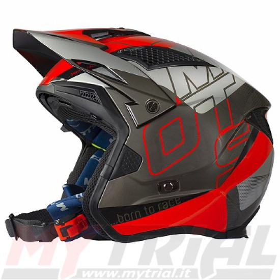 Casco MOTS UP (Grigio-Rosso)