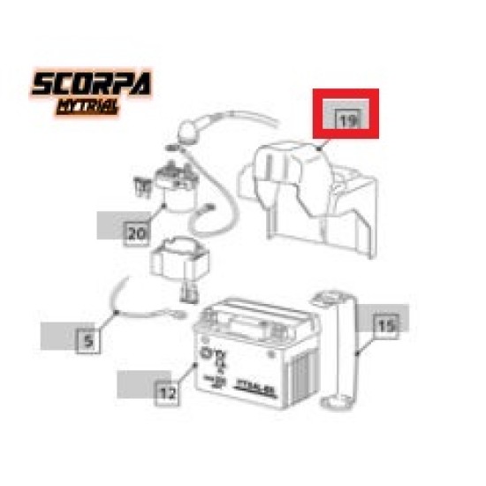 Gomma Copri Batteria TY 125 2012-2014