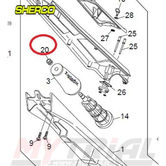 SilentBlock Filtro aria SHERCO 2012-2015