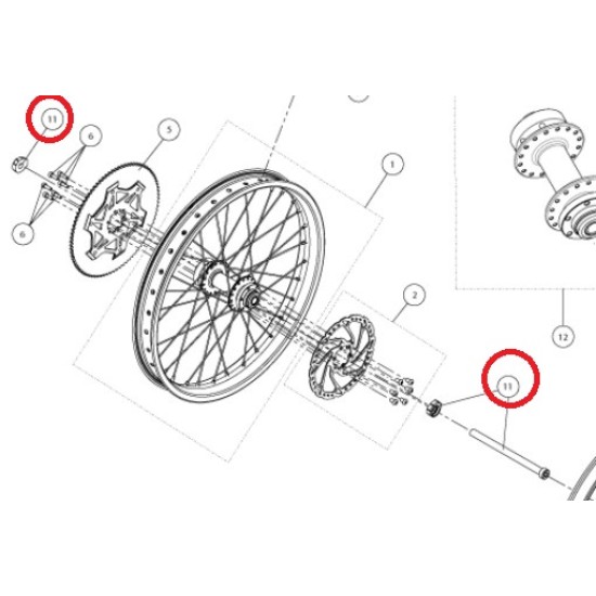 Perno Completo Ruota posteriore TRS MINITRIAL ELETTRICA 20