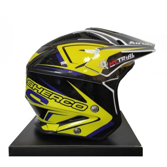 KIt Adesivi per Casco SHERCO -AIROH TRR (Giallo-blu)