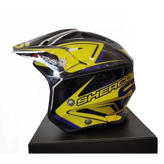 KIt Adesivi per Casco SHERCO -AIROH TRR (Giallo-blu)