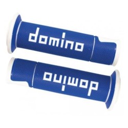 Manopole DOMINO RACING Forate (BLU & BIANCO) A450