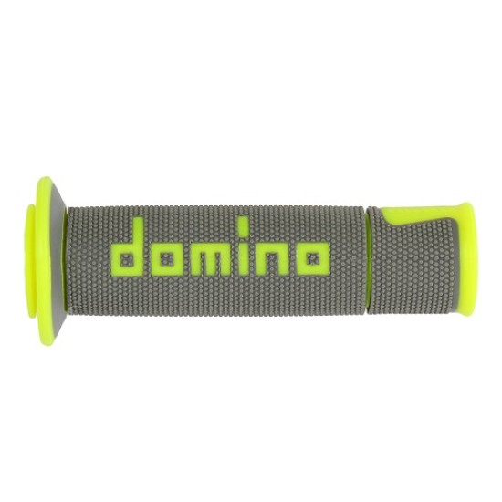 Manopole DOMINO RACING Forate (GRIGIO & GIALLO FLUO) A450