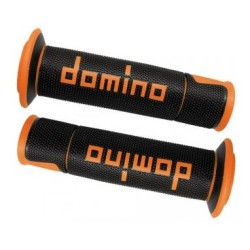 Manopole DOMINO RACING Forate (NERO & ARANCIO) A450