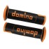 Manopole DOMINO RACING Forate (NERO & ARANCIO) A450