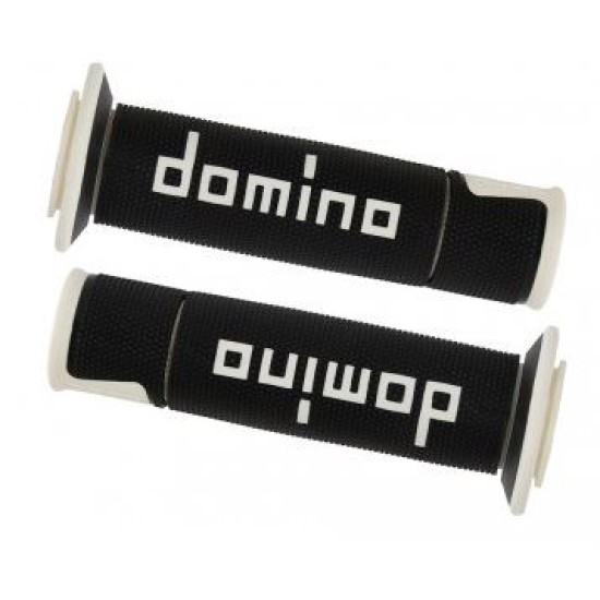 Manopole DOMINO RACING Forate (NERO & BIANCO) A450
