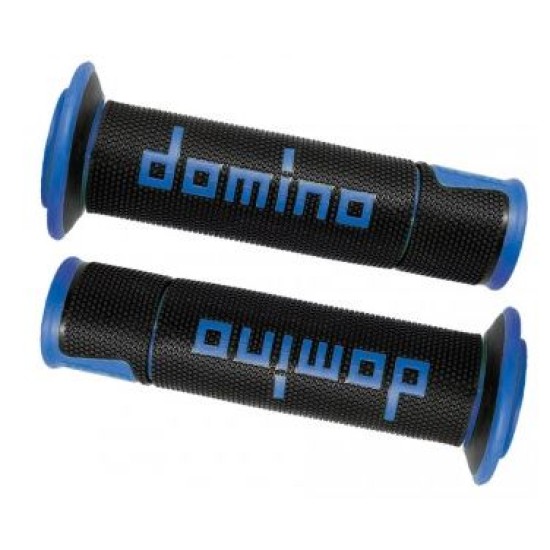 Manopole DOMINO RACING Forate (NERO & BLU) A450
