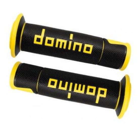 Manopole DOMINO RACING Forate (NERO & GIALLO) A450