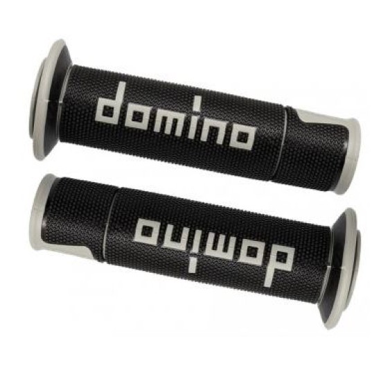 Manopole DOMINO RACING Forate (NERO & GRIGIO) A450