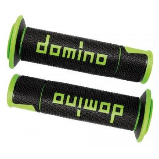 Manopole DOMINO RACING Forate (NERO & VERDE) A450