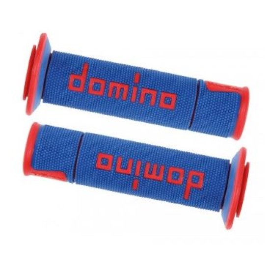 Manopole DOMINO RACING Forate FACTORY (BLU & ROSSE) A450