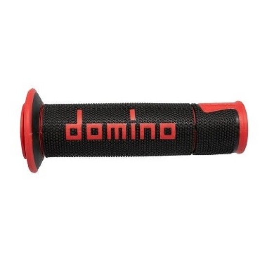 Manopole DOMINO RACING Forate (Nero/Rosso)