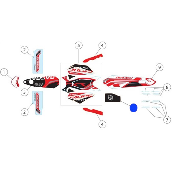 Adesivo Cassa Filtro GAS GAS RACING 2019