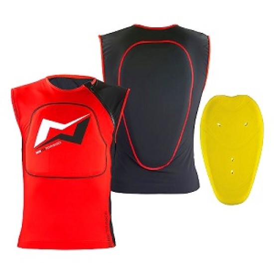 Gilet Traspirante con Protezione Paraschiena  MOTS (Rosso)