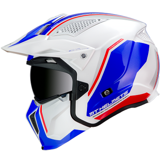 Casco MT STREETFIGHTER (Bianco-Rosso-Azzurro)