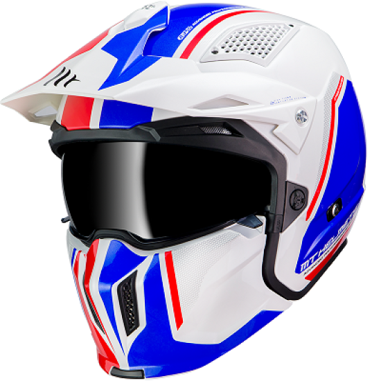 Casco MT STREETFIGHTER (Bianco-Rosso-Azzurro)