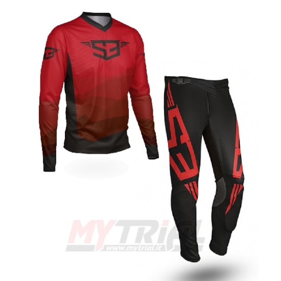 PANTALONE S3 BLACK ANGEL (Nero-Rosso)