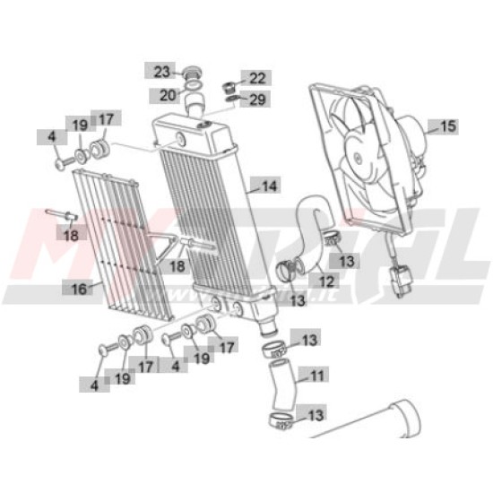 Silent Block Radiatore SHERCO 2011-22, SCORPA 2015-2022