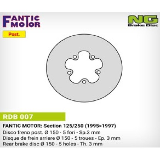 Disco Freno Posteriore FANTIC SECTION 125/250 (1995>1997) 