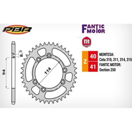Corona FANTIC SECTION 250, MONTESA Cota 310, 311, 314, 315